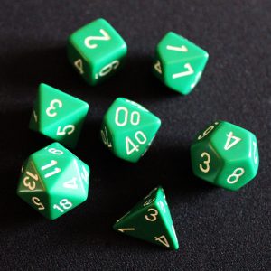 Chessex Green/White 7 die set