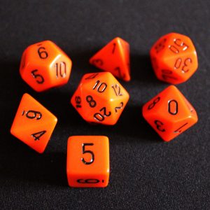 Chessex Orange/Black 7 die set